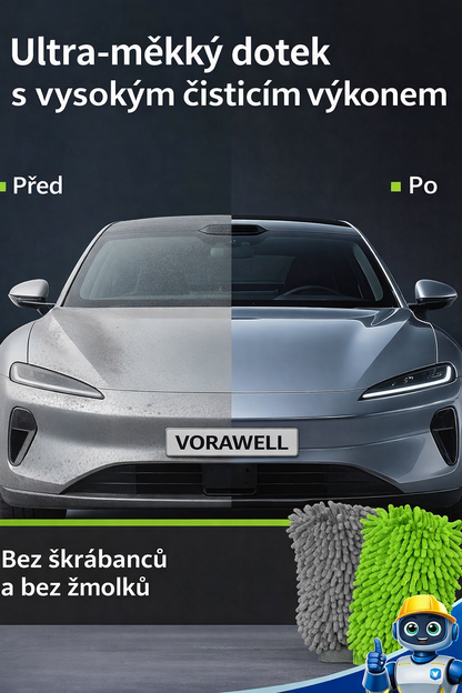 Mikrofázová Rukavice na Mytí Auta, Super Absorpční, 2 Pack – Zelená & Šedá